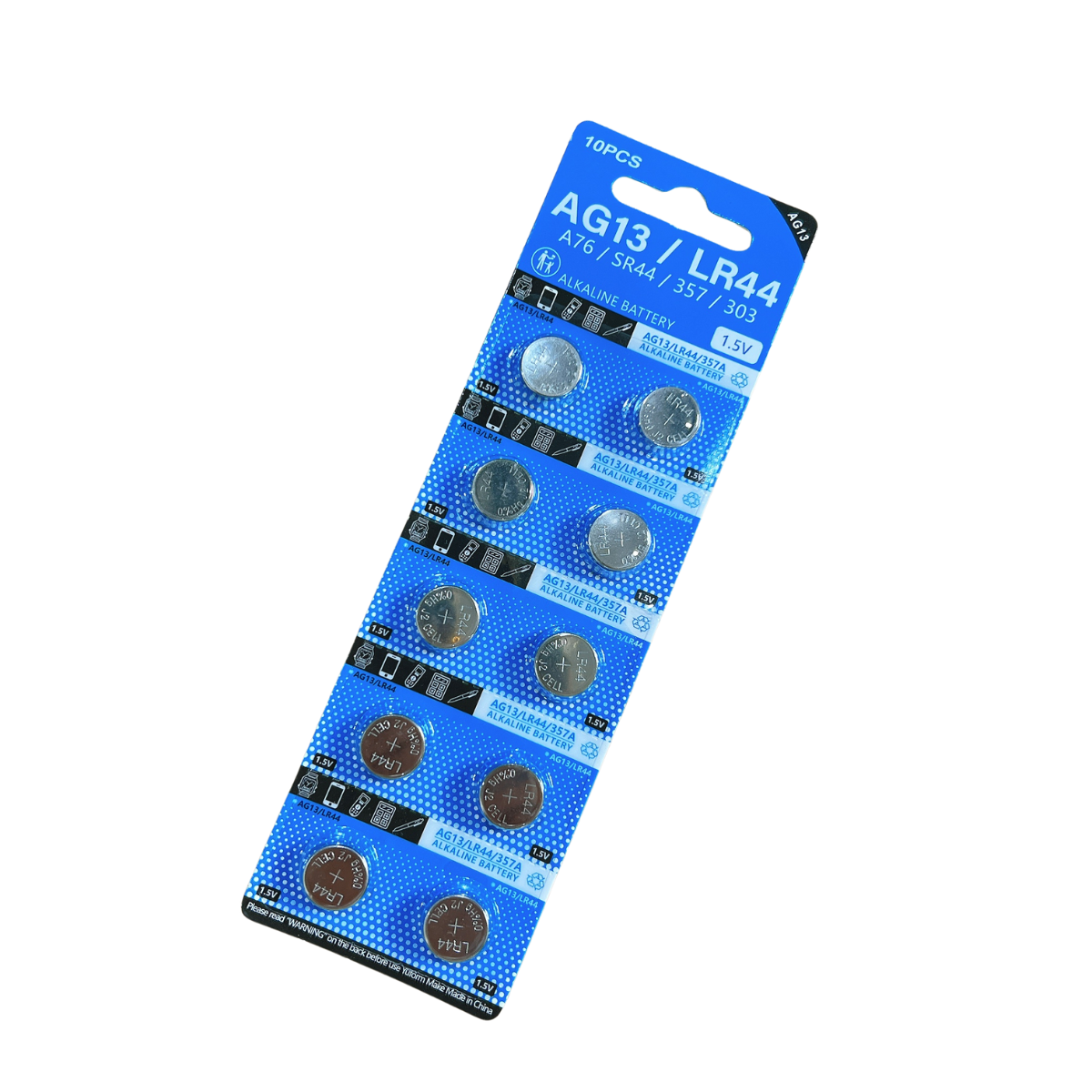 Button Cell Batteries (10 per card) - LR44